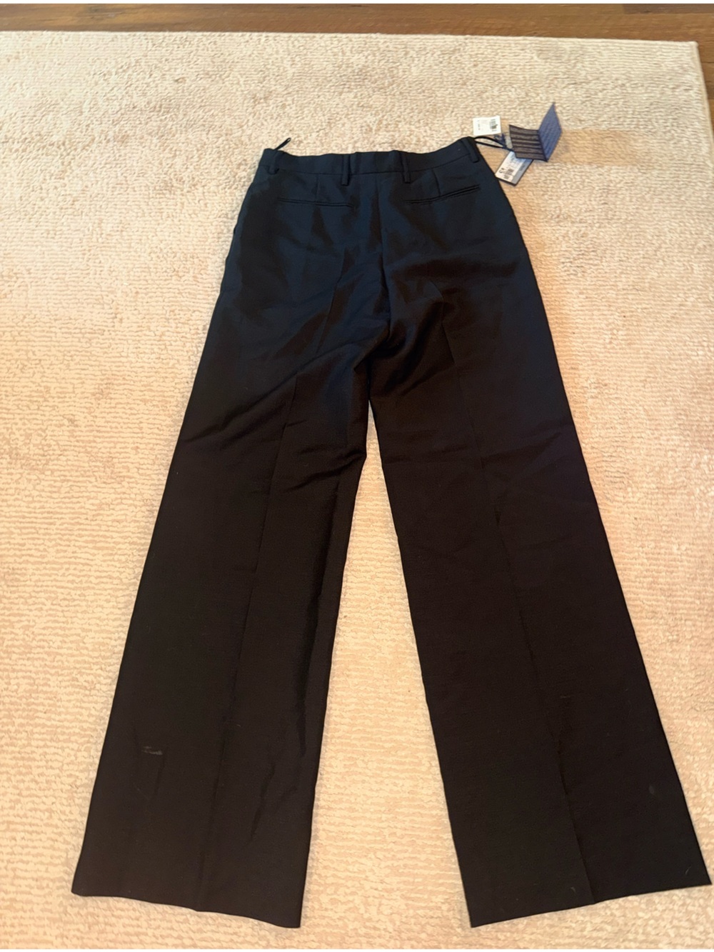 Prada Wide Leg Pleated Trouser Size IT 40 Kid Mohair Nero